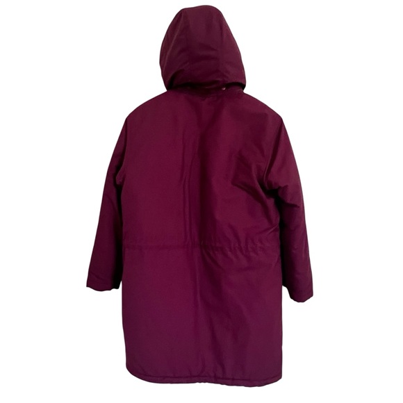 Lands End Jacket Size Small Pink Winter Polartec Hooded Mid Length Pockets - Picture 10 of 13